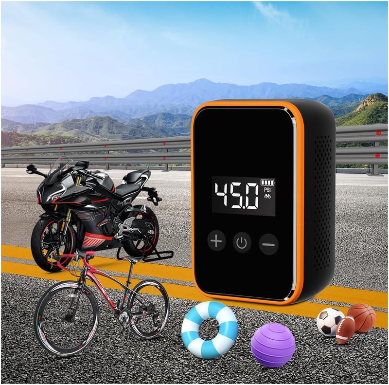 WINWEND Mini Bike Tire Pump,20s Fast Inflation 150PSI Electric Bicycle Pump with Pressure Gauge,Portable Tire Inflator Bike Air Pump with Presta and Schrader Valve for Balls,Motorcycle Road and Mountain Bike - Image 1